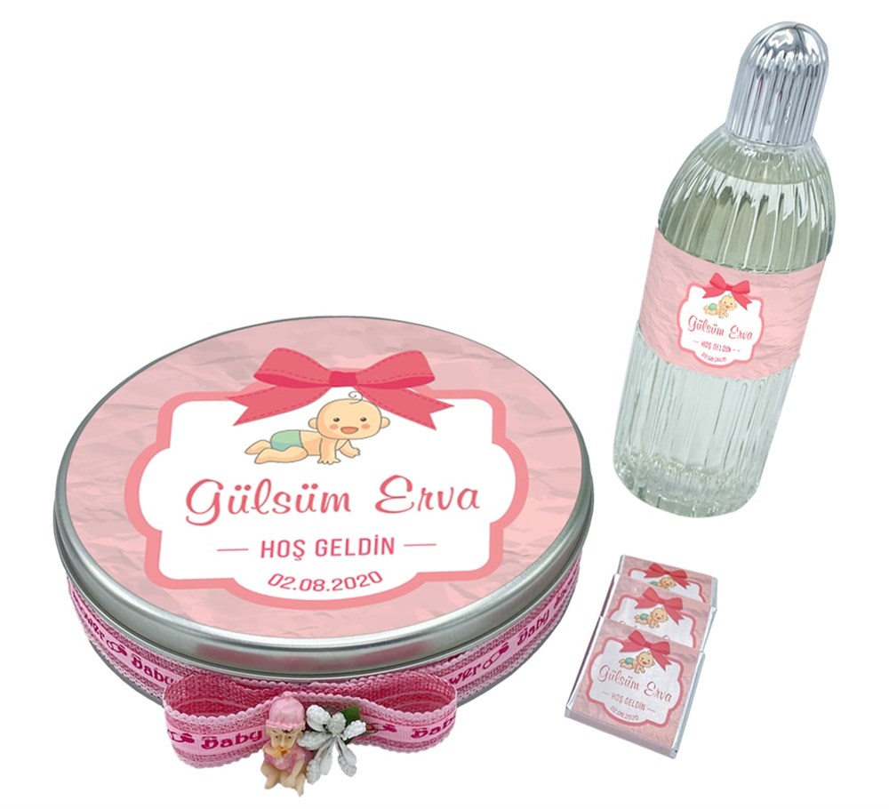 Kız Bebek Çikolatası İsme Özel ve Kolonya