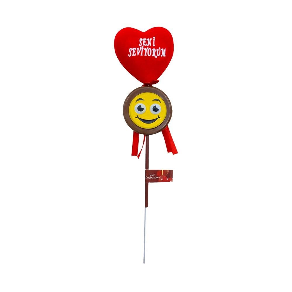 Lolipop Çikolatalı Seni Seviyorum Yazılı Kalp Dekor