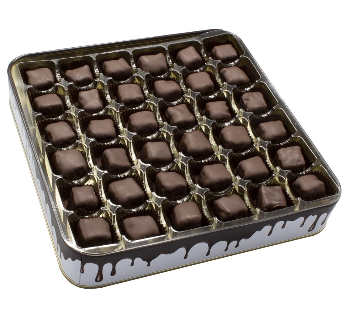 Metal Kutu Antep Fıstıklı Çikolata Kaplı Lokum 650gr.