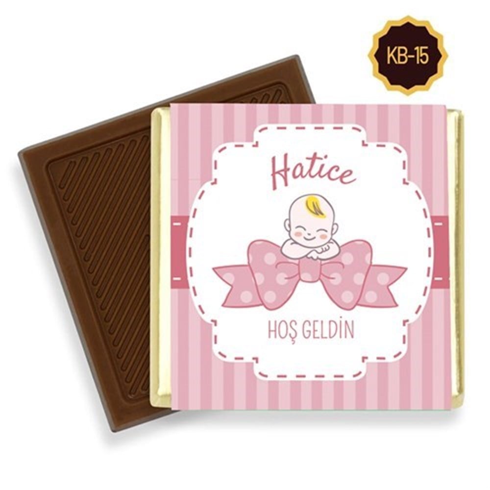 Nakış Desenli Kız Bebek Çikolatası (45 Adet)