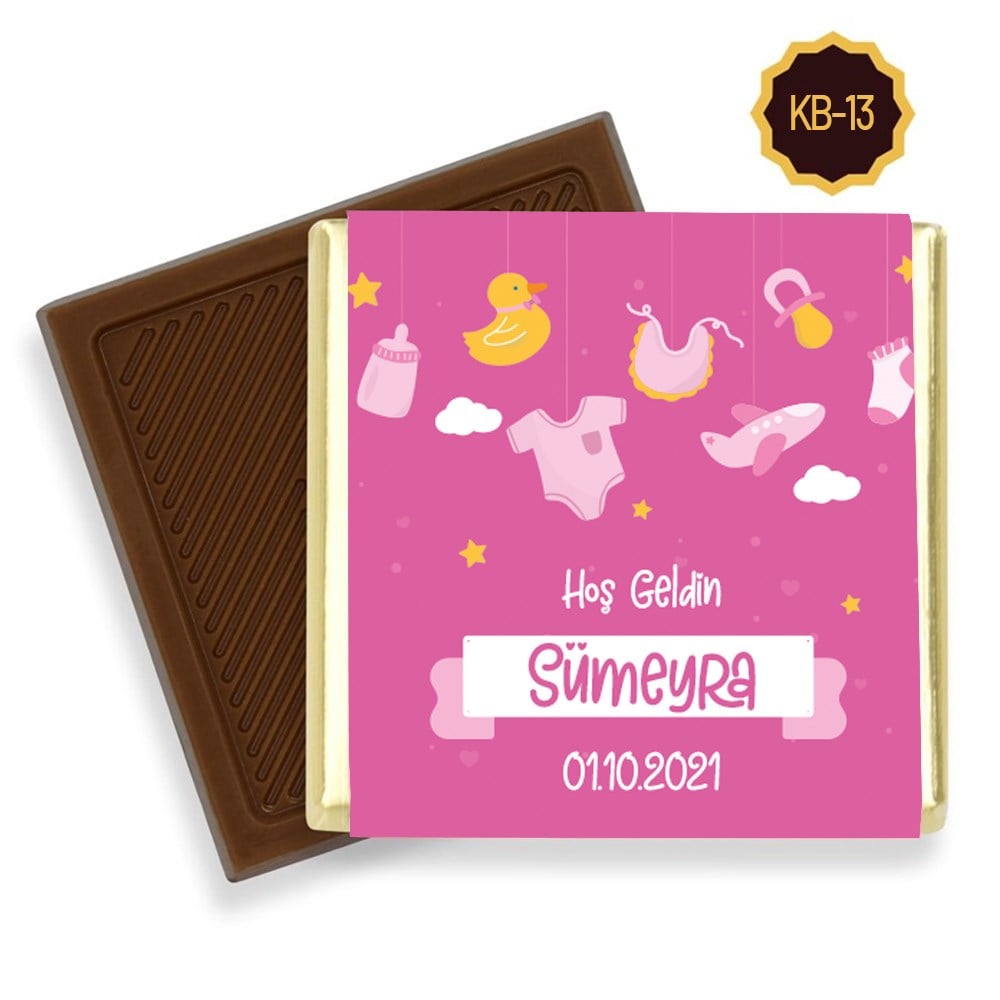 Oyuncak Desenli Kız Bebek Çikolatası (45 Adet)