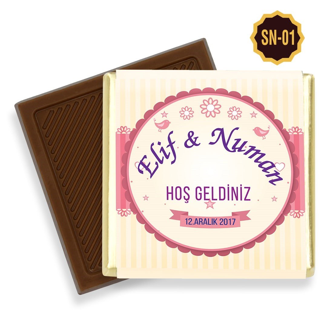 Özel Logolu Kutulu ve Kolonya Söz Nişan Çikolatası (72 Adet)
