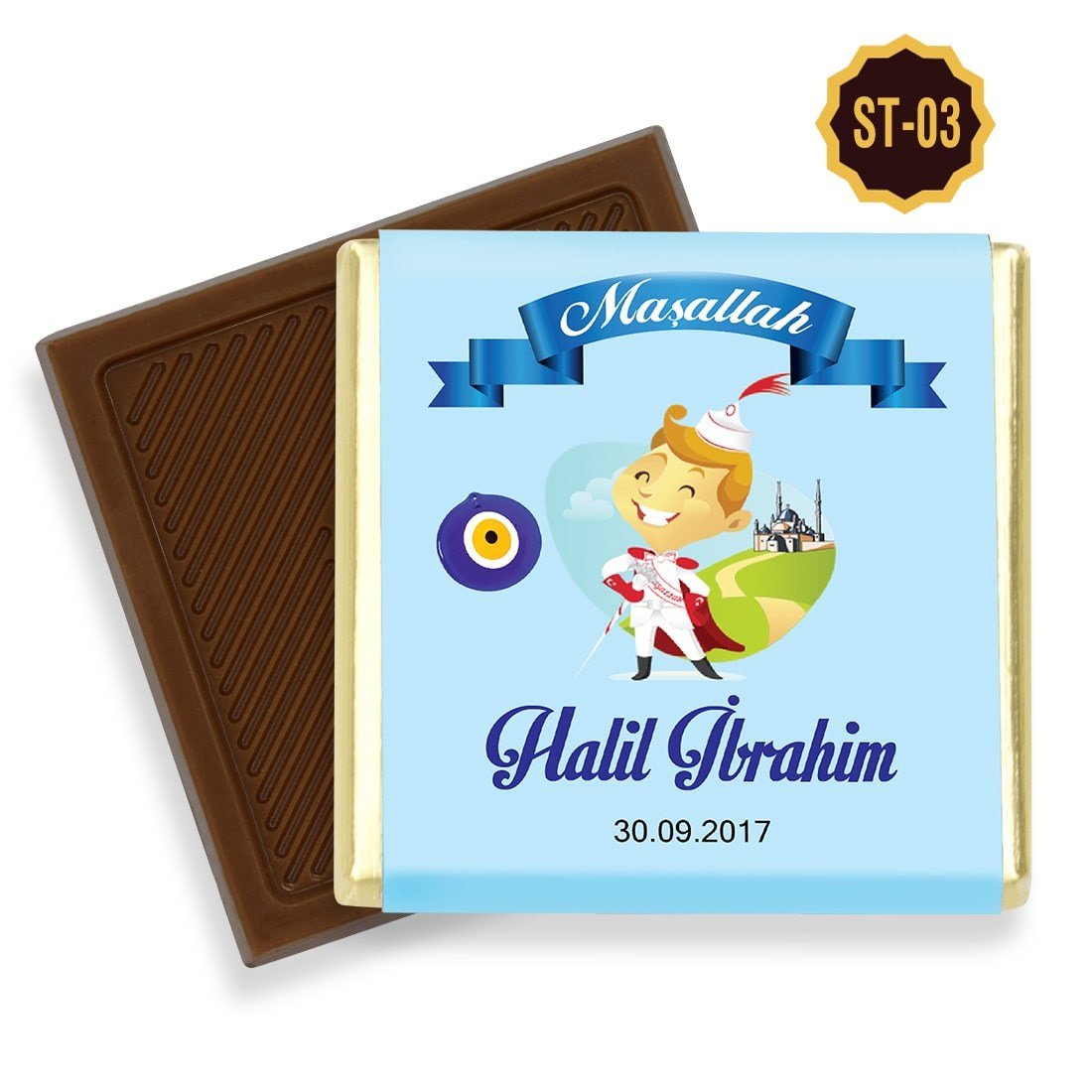 Özel Logolu Sünnet Çikolatası (100 Adet Madlen)