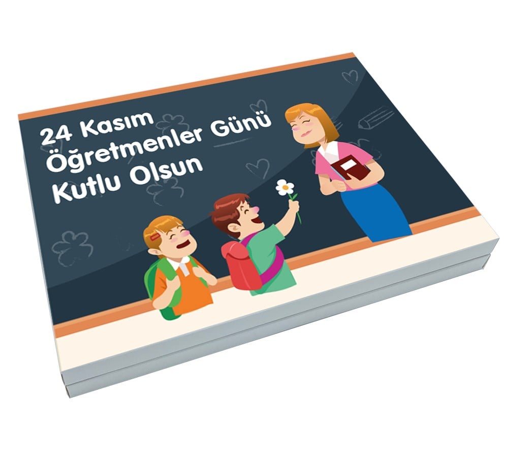 Özel Yazılı Hediyelik Öğretmenler Günü Madlen Çikolata Büyük Sunum Kutulu (48 Adet) (Kadın)
