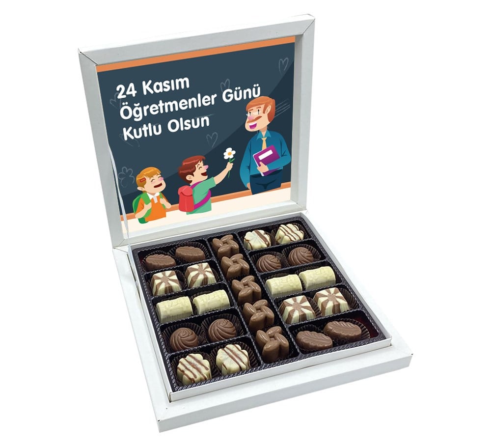 Özel Yazılı Hediyelik Öğretmenler Günü Special Çikolata Sunum Kutulu (Erkek)