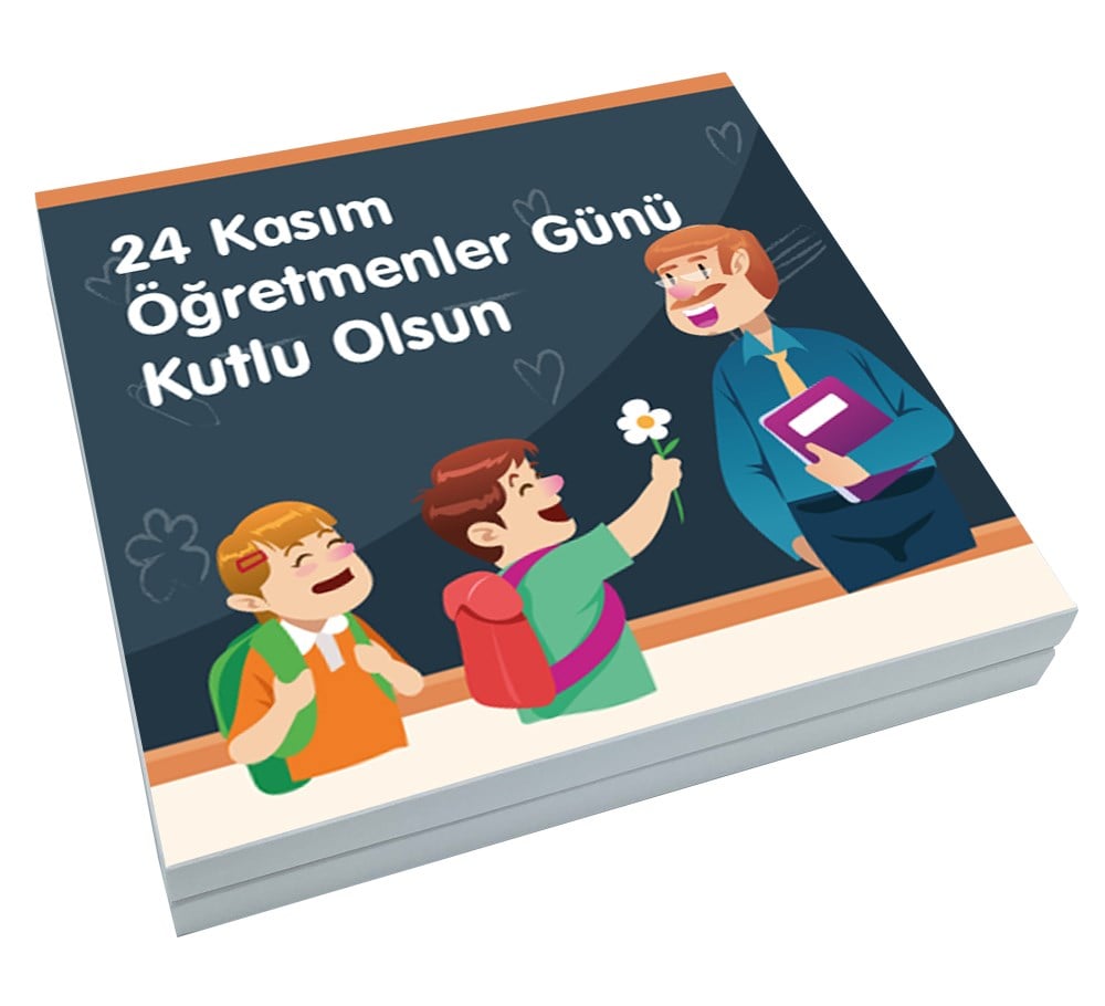 Özel Yazılı Hediyelik Öğretmenler Günü Şerit Lokum & Draje Sunum Kutulu (Erkek)