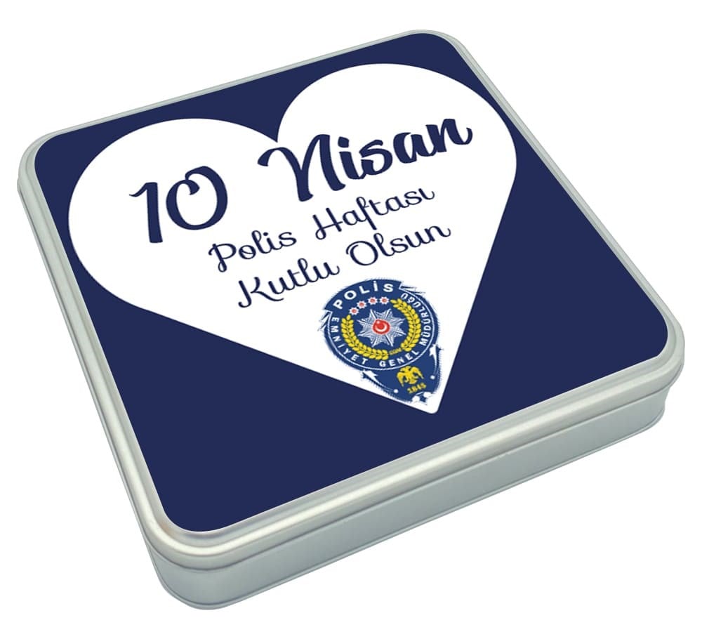Polis Haftası Kalp Baskılı Baklava Lokum & Draje