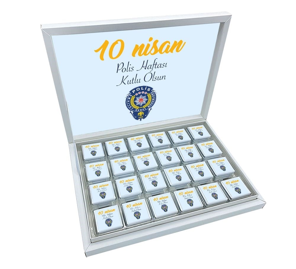 Polis Haftası Rozet Baskılı Madlen Çikolata (48 Adet) B
