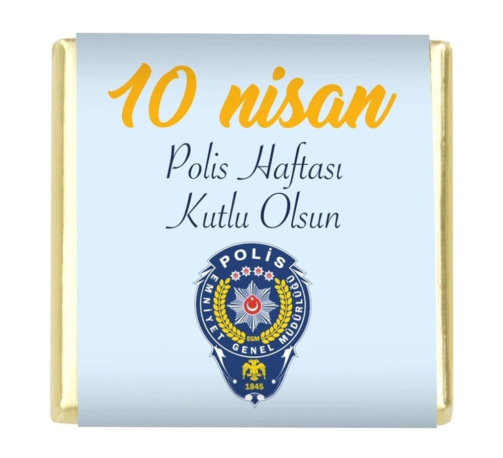Polis Haftası Rozet Baskılı Madlen Çikolata (48 Adet) B