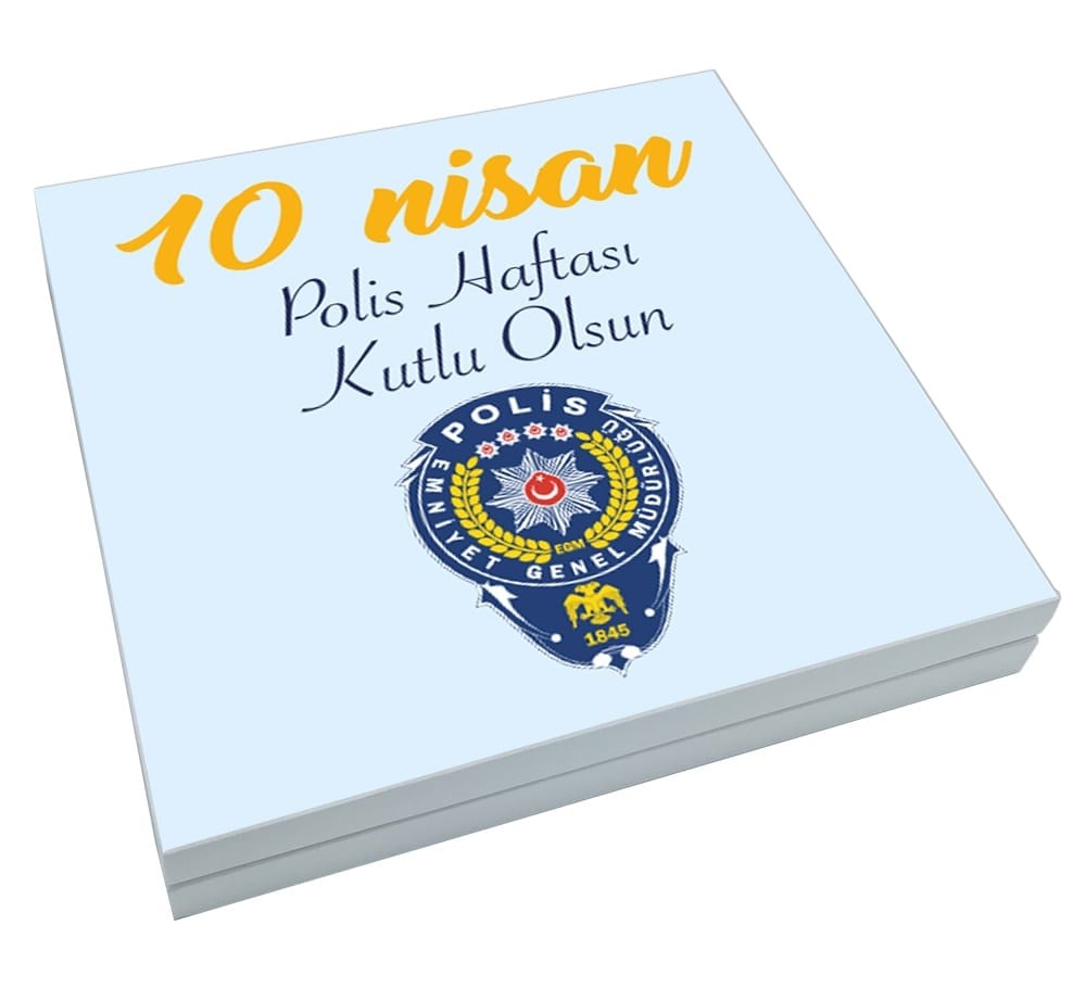 Polis Haftası Rozet Baskılı Truff Çikolata & Draje Sunum Kutulu