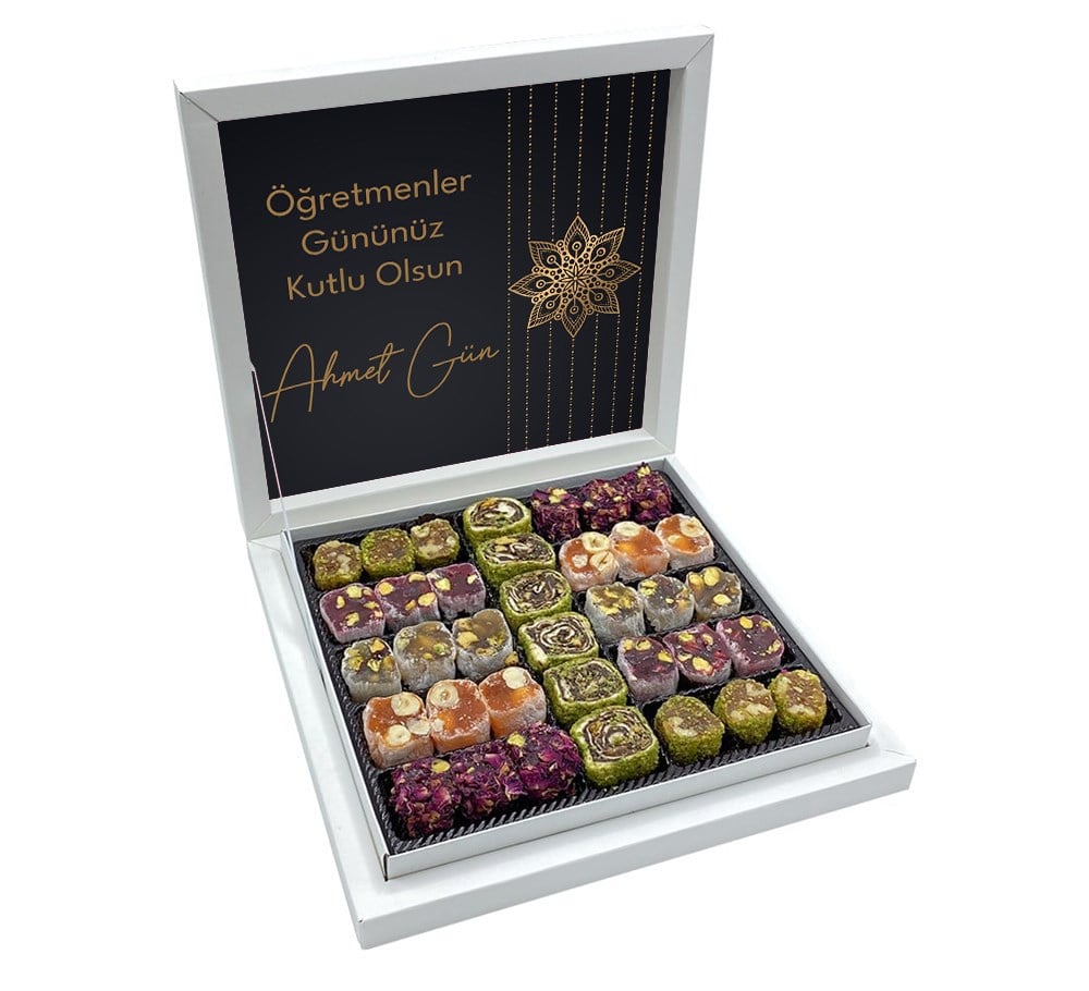Premium Konsept Öğretmenler Günü Hediyesi Karışık Special Lokum Sunum Kutulu