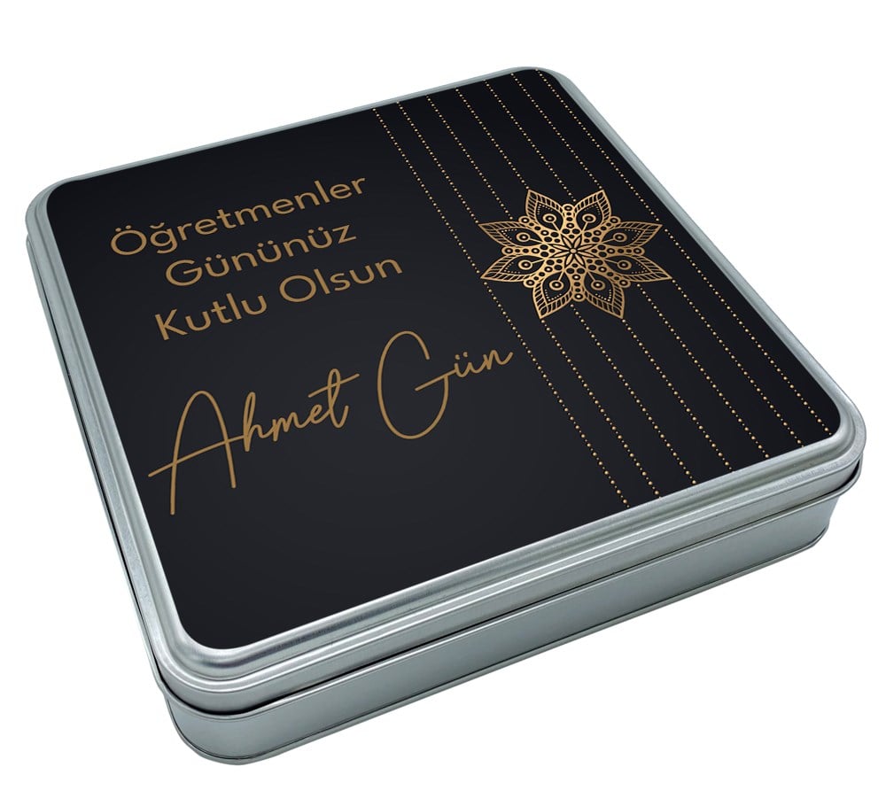 Premium Konsept Öğretmenler Günü Hediyesi Truf Çikolata + Draje Metal Kutulu