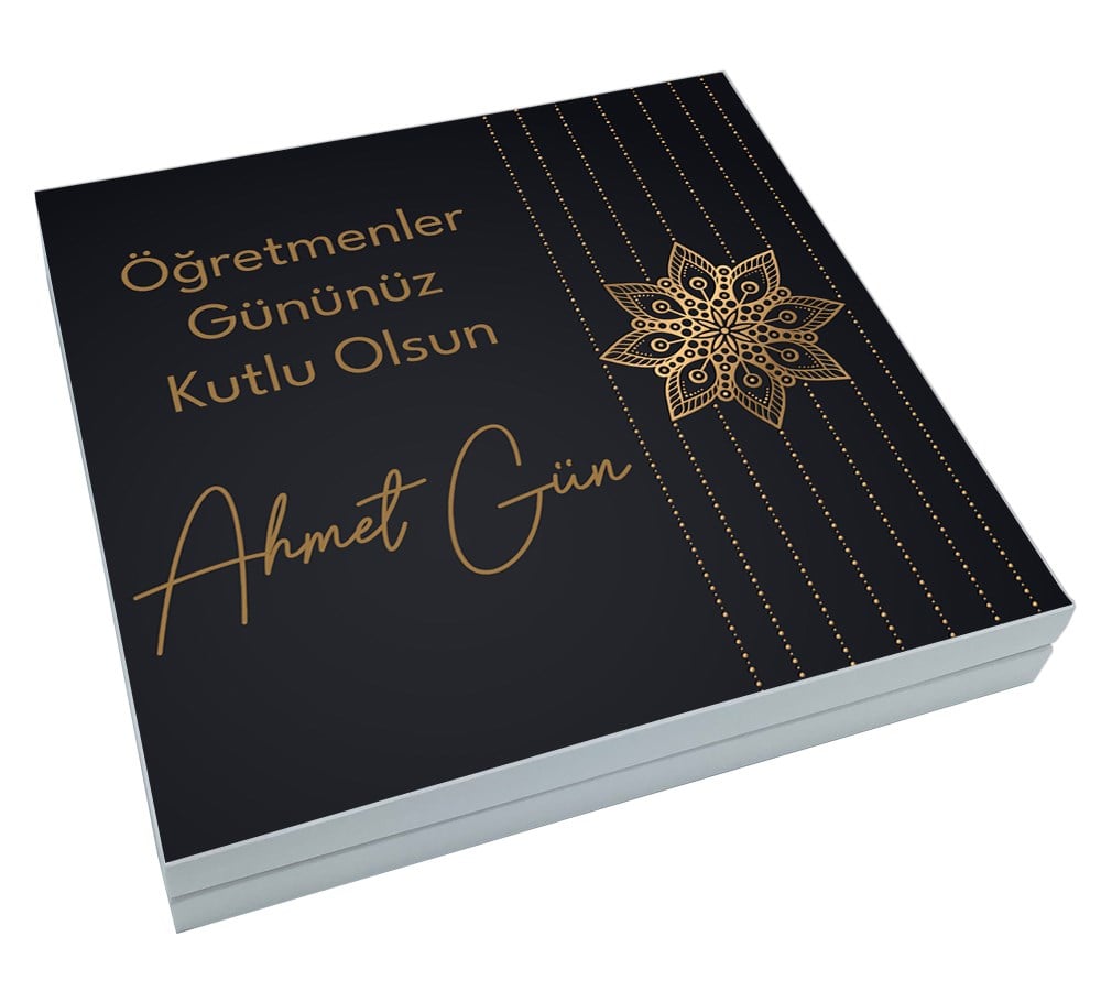 Premium Konsept Öğretmenler Günü Hediyesi Yaldızlı Özel Çikolata Sunum Kutulu