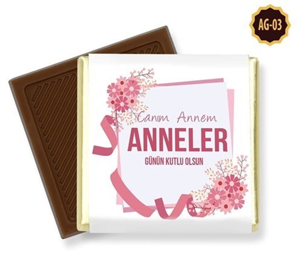 Şerit Desenli Anneler Günü Çikolatası Madlen 32 Adet
