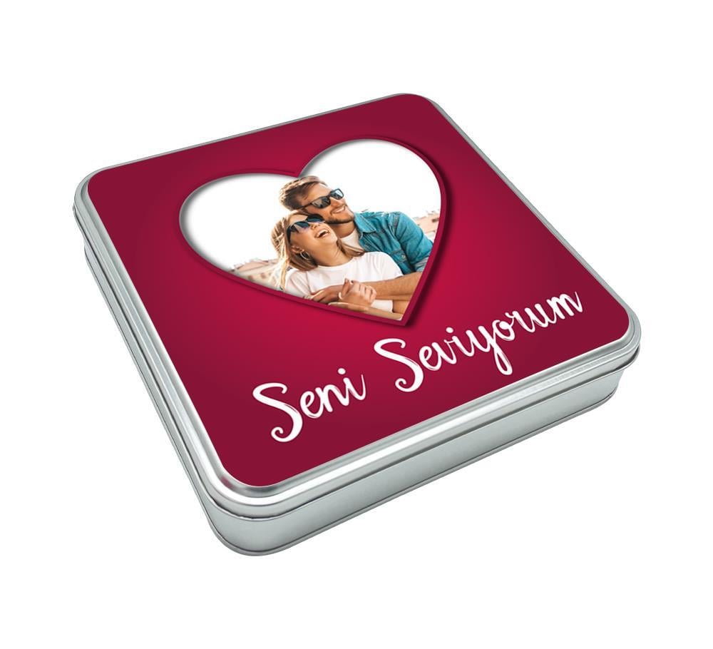 Sevgililer Günü Hediyesi Fotoğraflı Çifte Kavrulmuş Lokum + Draje
