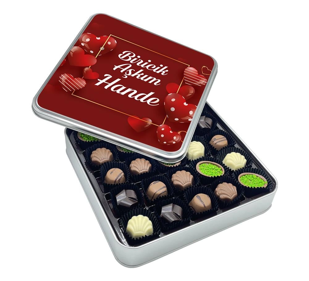 Sevgililer Günü Hediyesi Kırmızı Kalpli El Yapımı Çikolata Kutusu