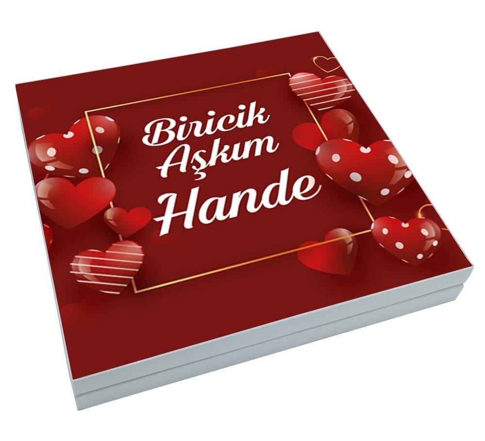 Sevgililer Günü Hediyesi Kırmızı Kalpli El Yapımı Çikolata Kutusu Sunum Kutulu