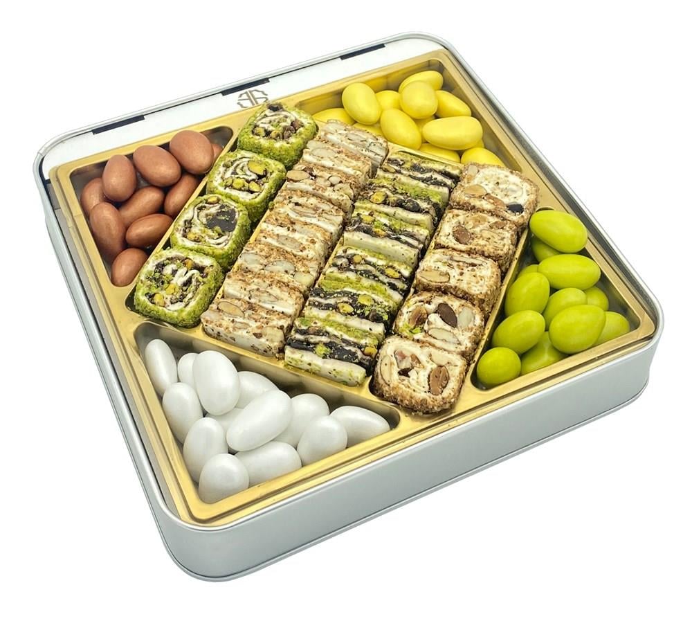 Sevgililer Günü Hediyesi Lacivert Desenli Special Baklava Lokum & Draje