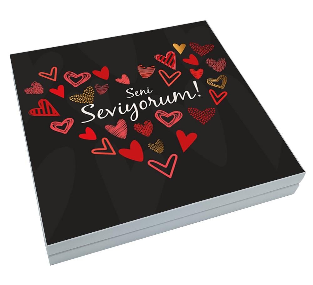 Sevgililer Günü Hediyesi Siyah Desenli Karışık Special Lokum