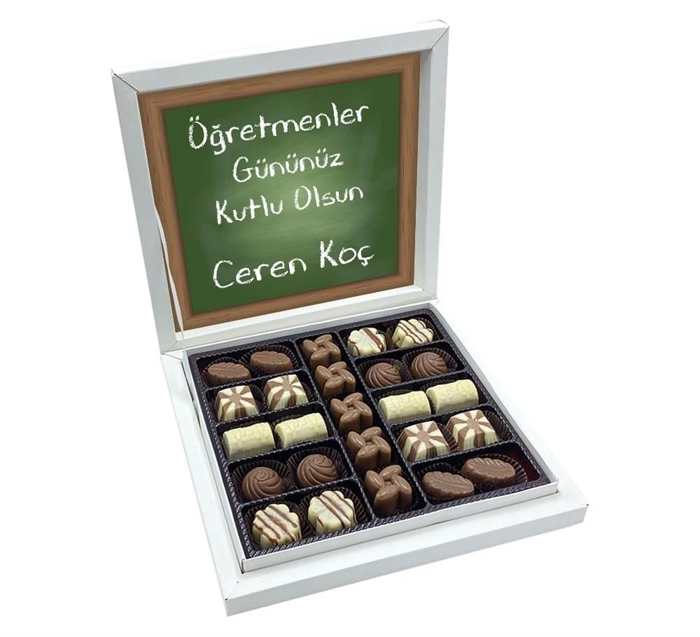 Tebeşir Desenli Öğretmenler Günü Hediyesi Special Çikolata Sunum Kutulu