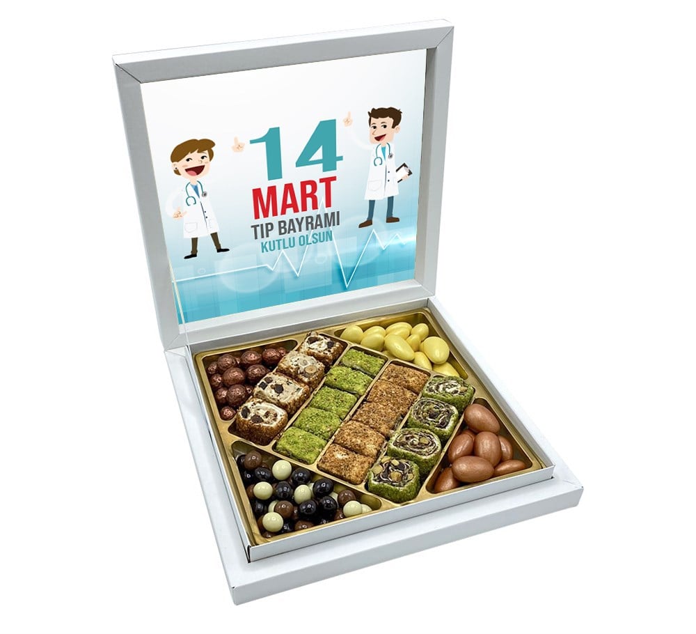 Tıp Bayramı Şerit Lokum Sunum Kutulu