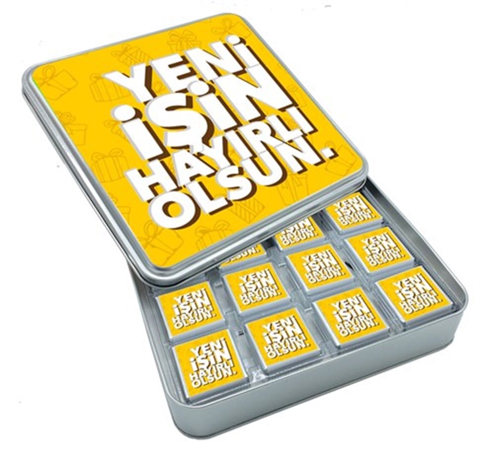 Yeni İş Tasarımlı Madlen Çikolata 32 Adet Metal Kutu