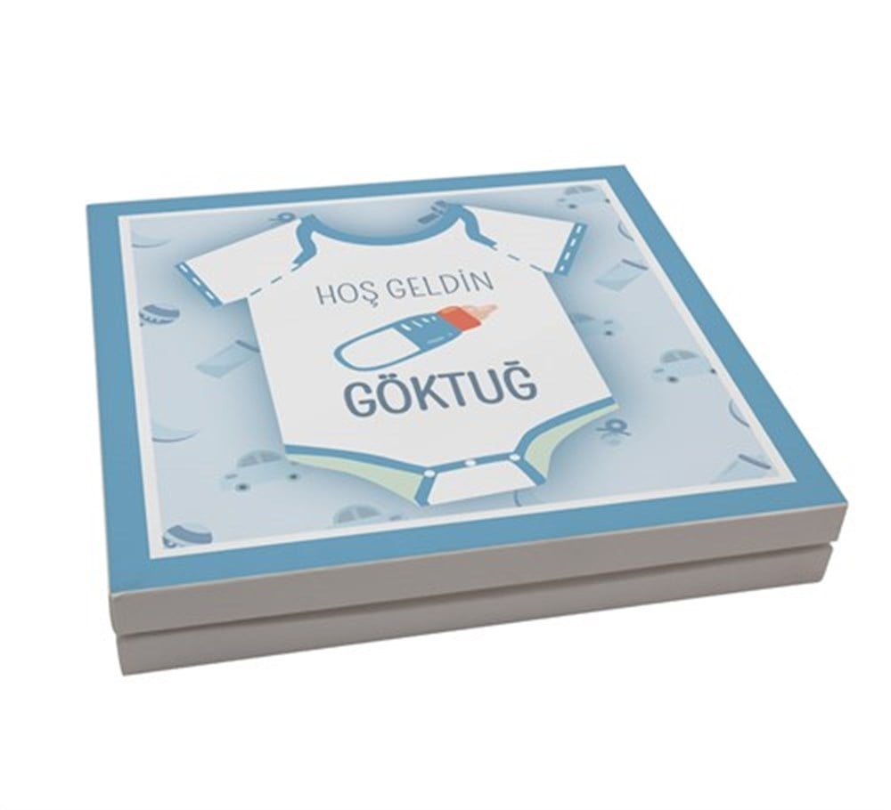 Zıbın Desenli Erkek Bebek Çikolatası (32 Adet)