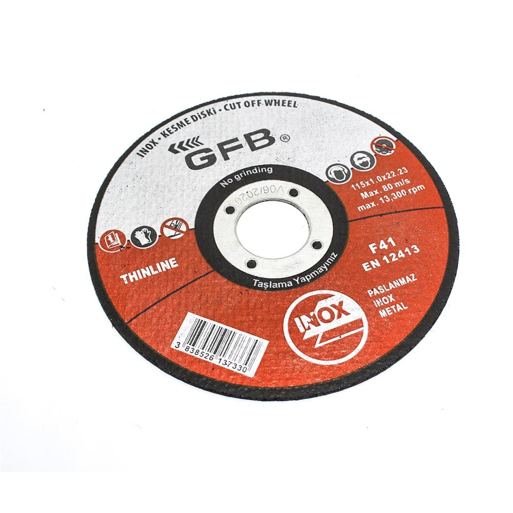 GFB İnoks Kesme Taşı 115*1,0*22,23 mm Kesme Taşlar Gfb