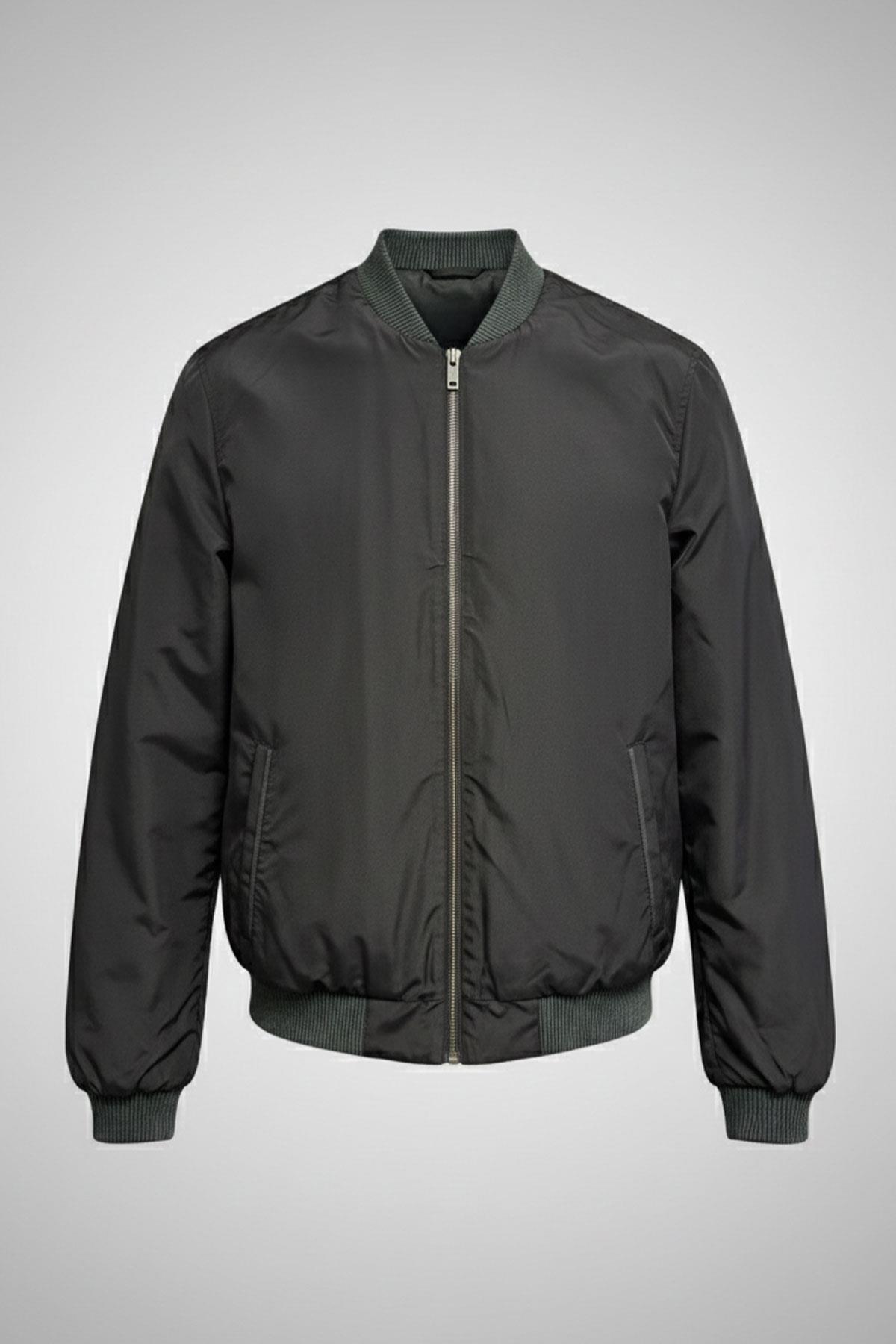 Apollo Çift Taraflı Hakiki Deri Yeşil Taşlama Bomber Erkek Mont