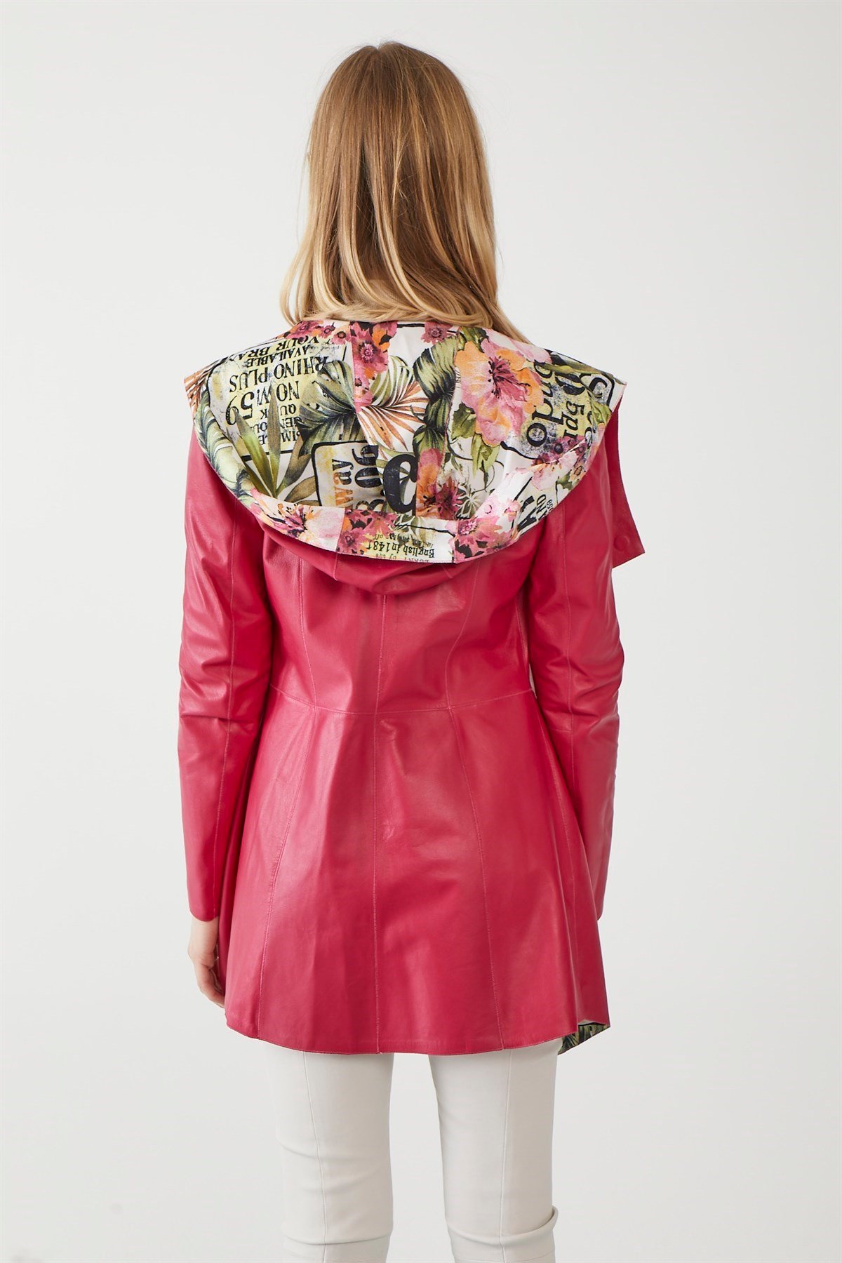 Beatrix Fuchsia Women's Double-Sided Leather Coat
