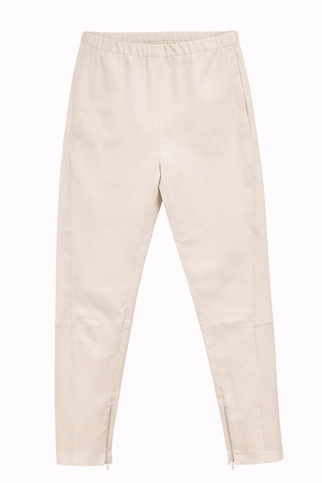Beige WomenS Stretch Leggings Leather Pants