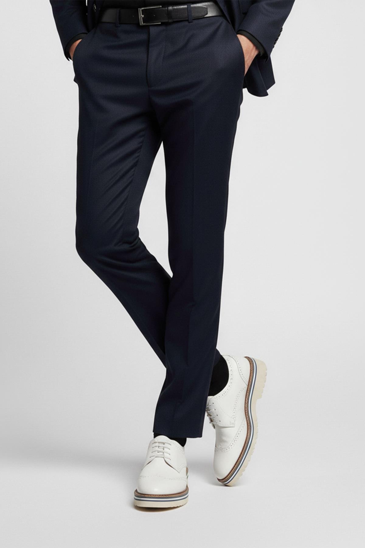 Beyaz Hakiki Deri Kalın Tabanlı Brogue Erkek Ayakkabı