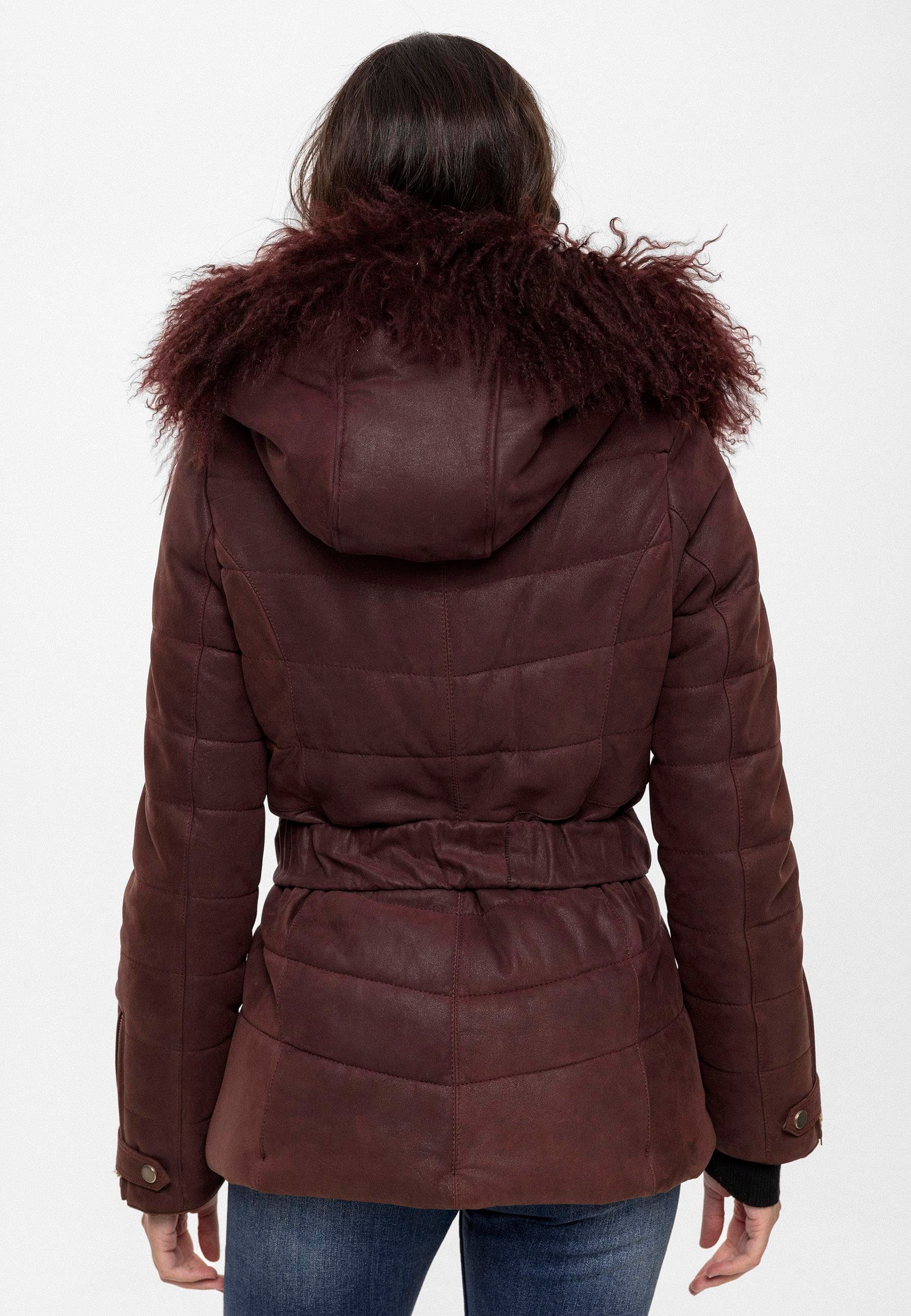 Burgundy Amber Women's Fur Coat