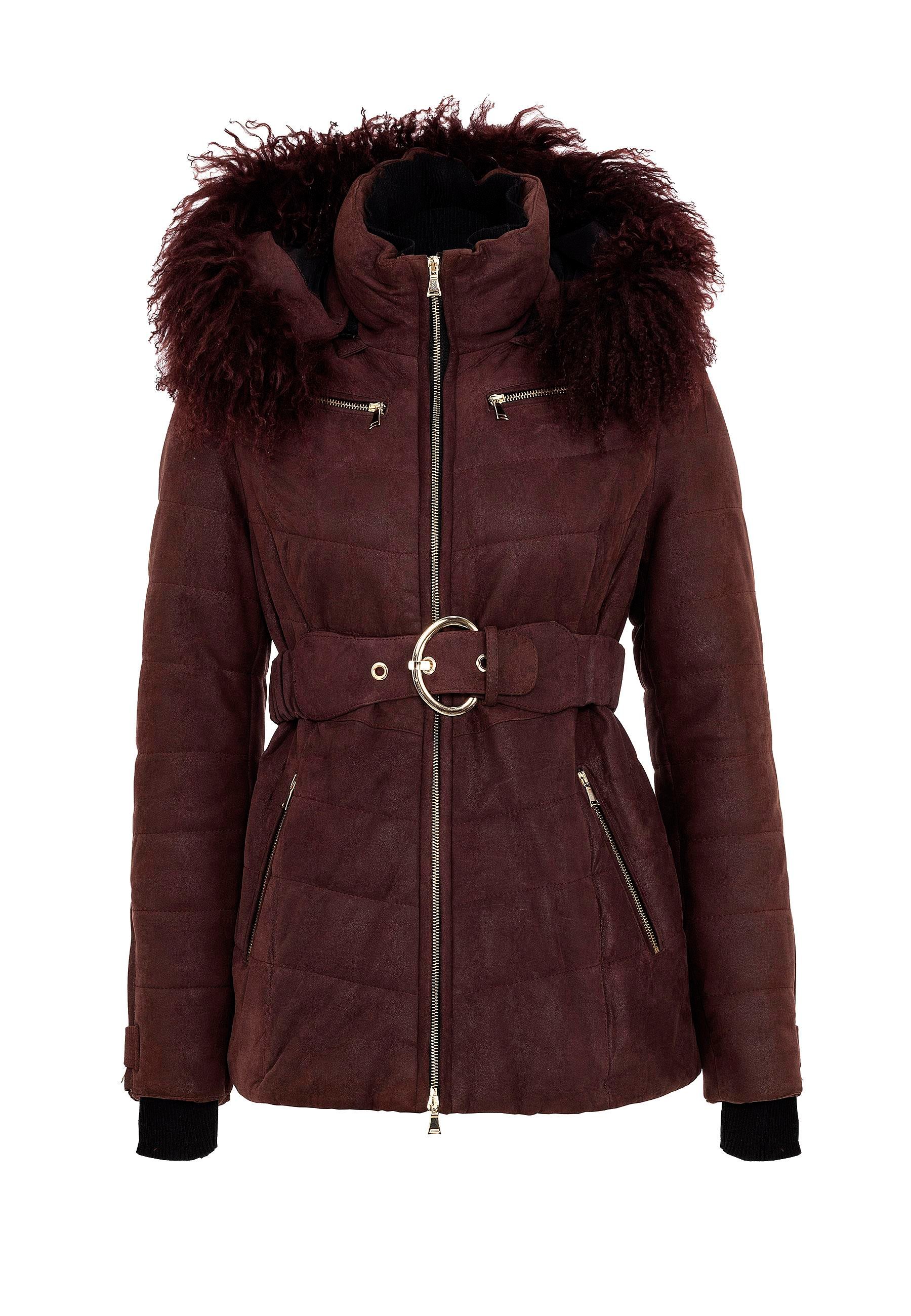 Burgundy Amber Women's Fur Coat