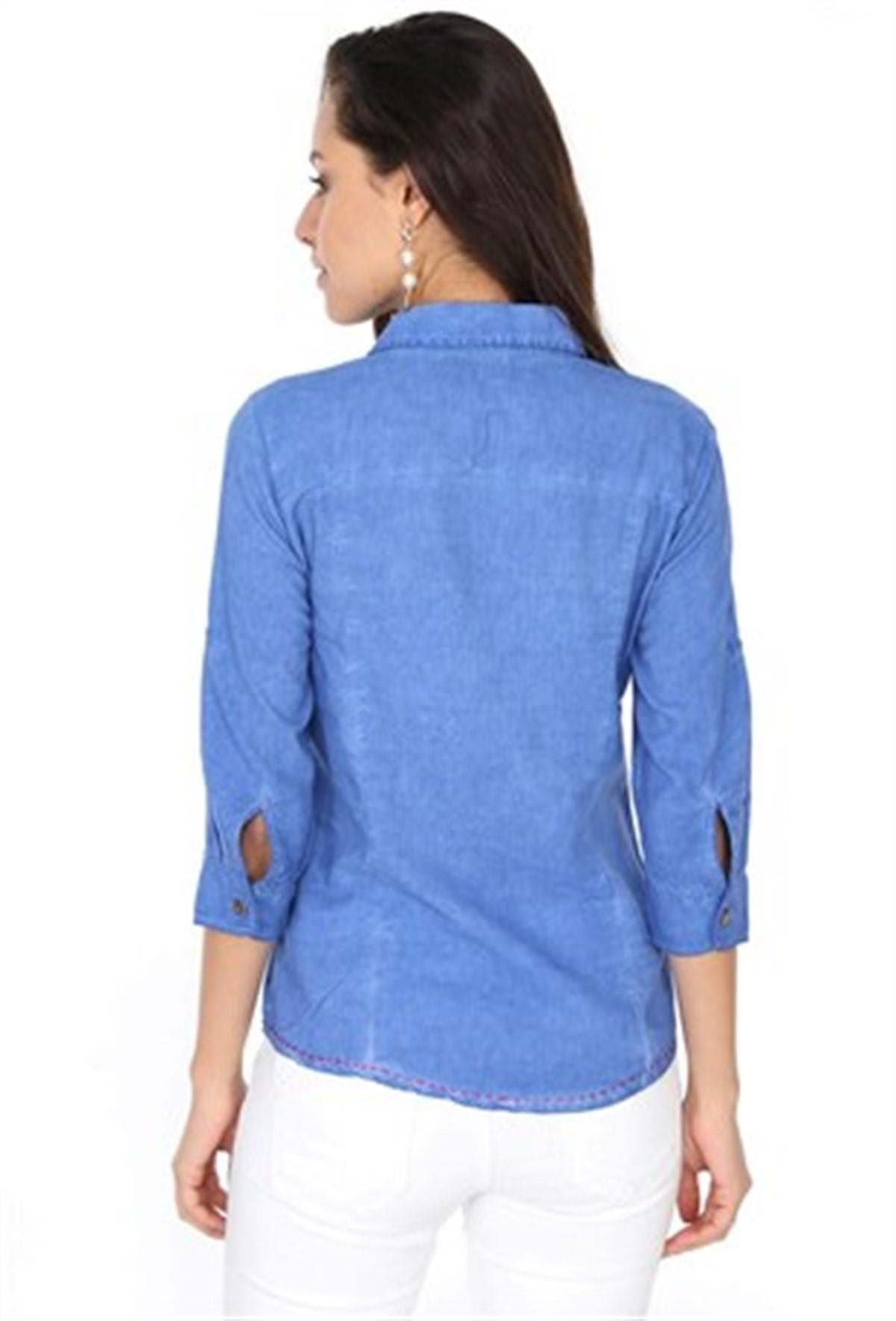 BULDAN BEZİ & ŞİLE BEZİ MAVİ BLUZ DB-259