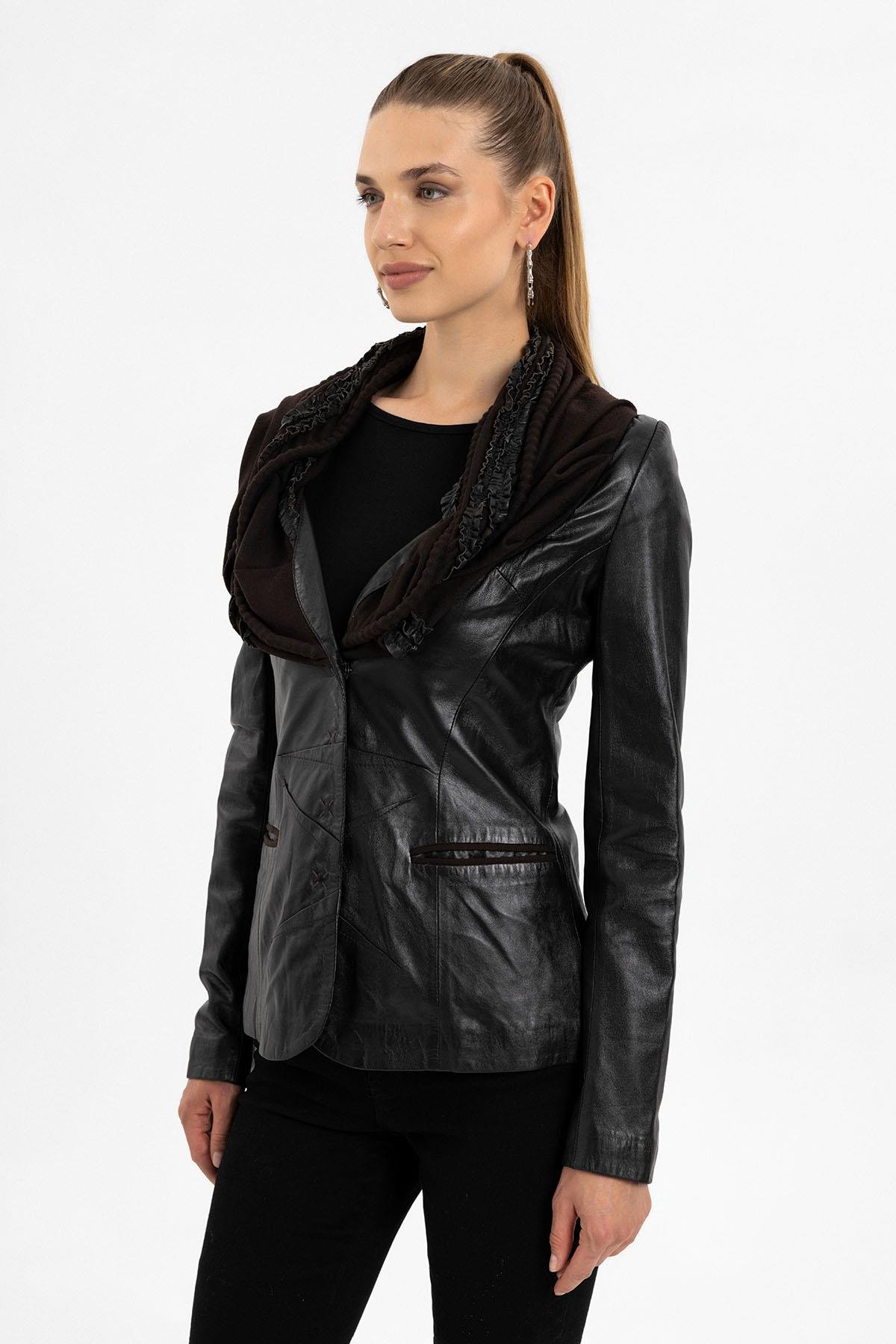 Camela Brown Womens Genuine Leather Jacket