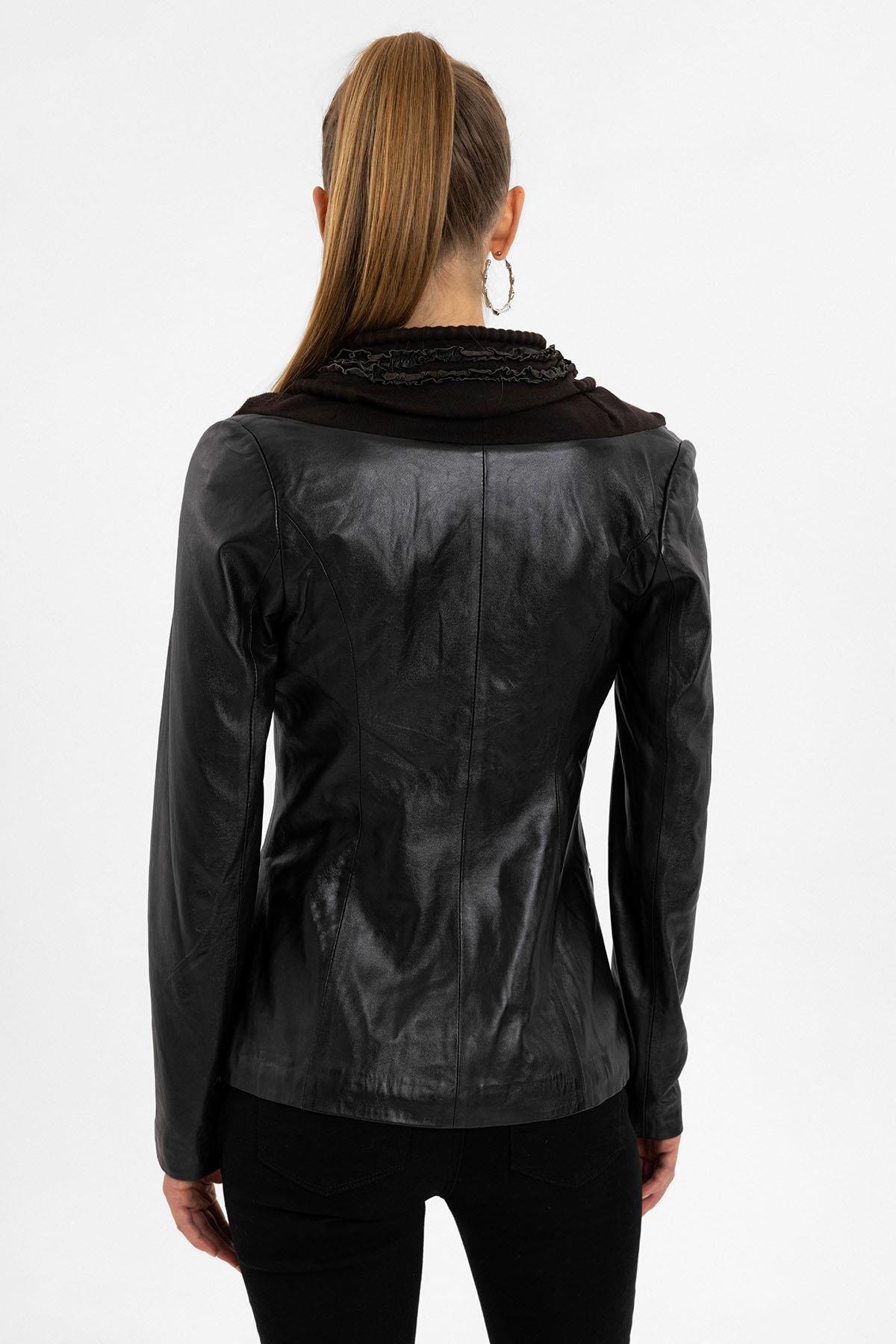 Camela Brown Womens Genuine Leather Jacket
