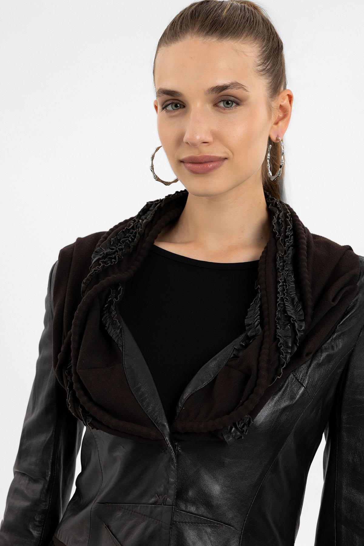 Camela Brown Womens Genuine Leather Jacket