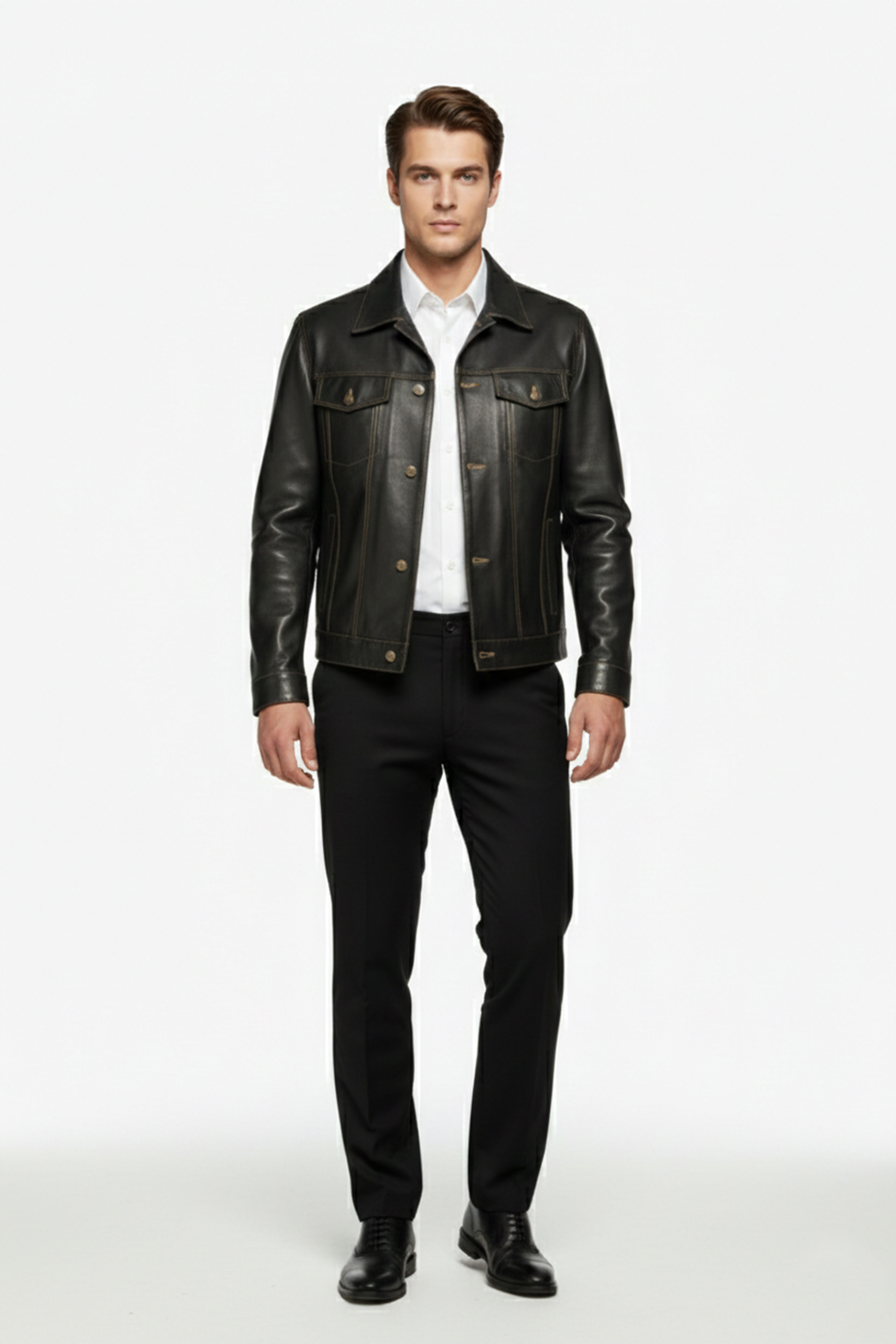 Classic Denim Hakiki Deri Ceket