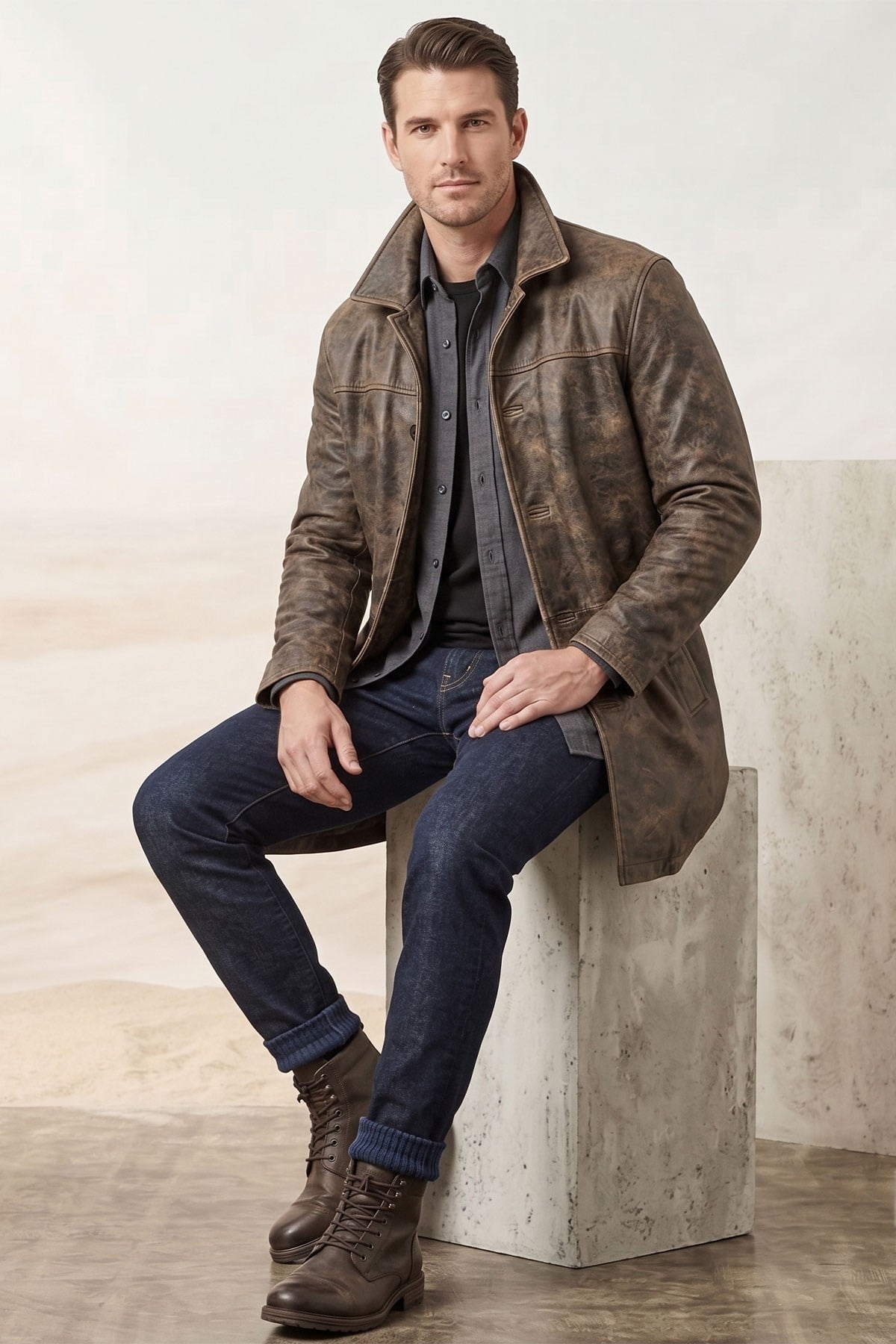 Dean Winchester Hakiki Deri Erkek Ceket Kaban