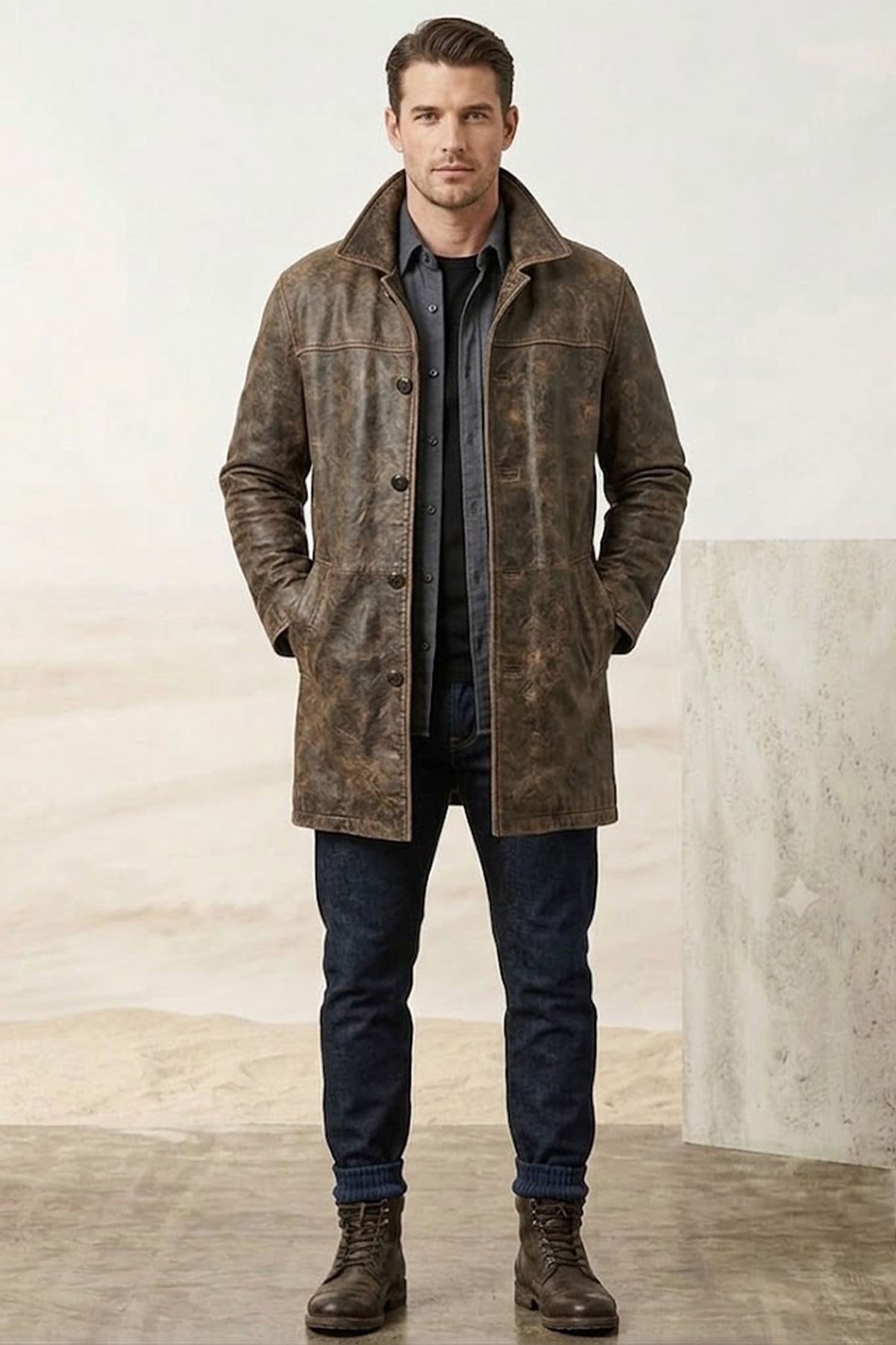 Dean Winchester Hakiki Deri Erkek Ceket Kaban