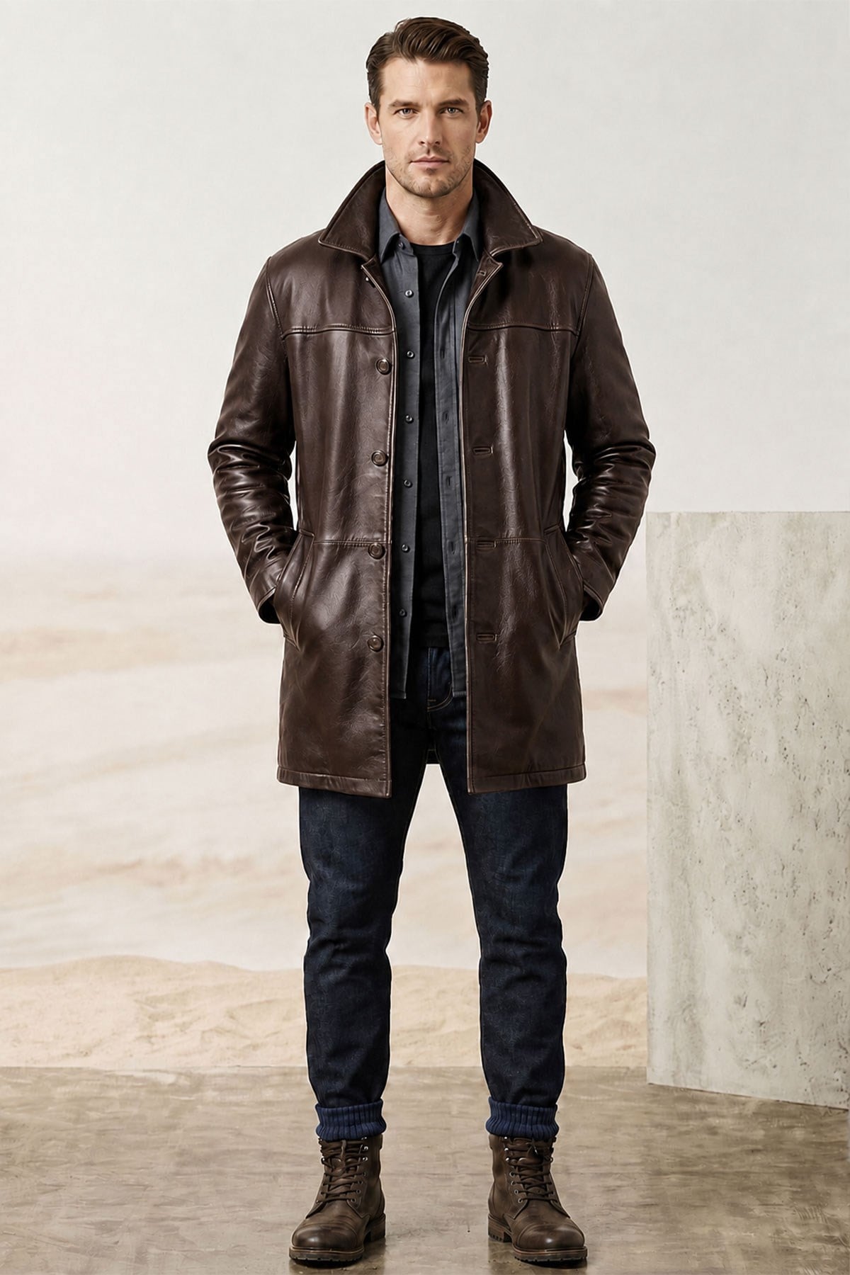 Dean Winchester Kahverengi Hakiki Deri Erkek Kaban