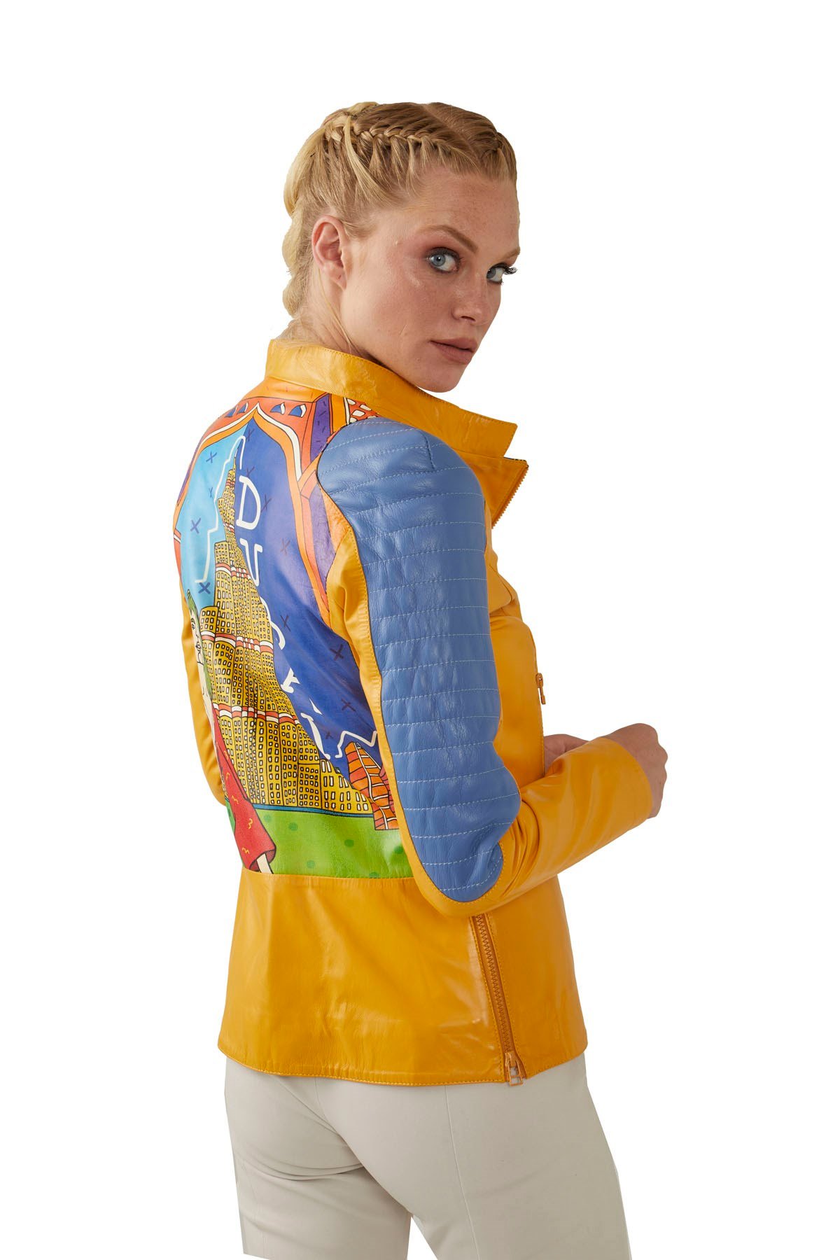 Dubai Printed Women's Leather Jacket