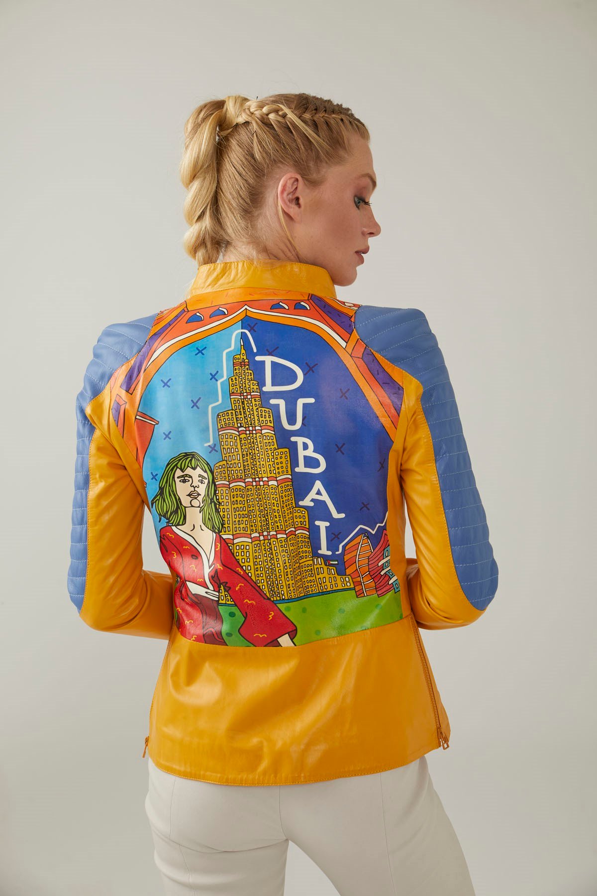 Dubai Printed Women's Leather Jacket