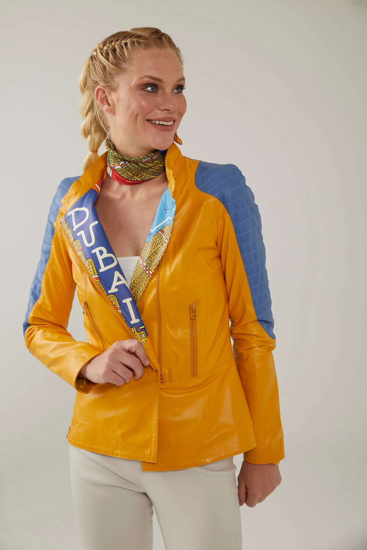 Dubai Printed Women's Leather Jacket