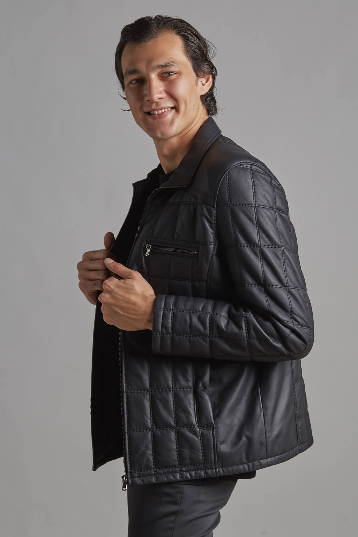 ERKEK DERİ MONT SİYAH EN-BOSS 