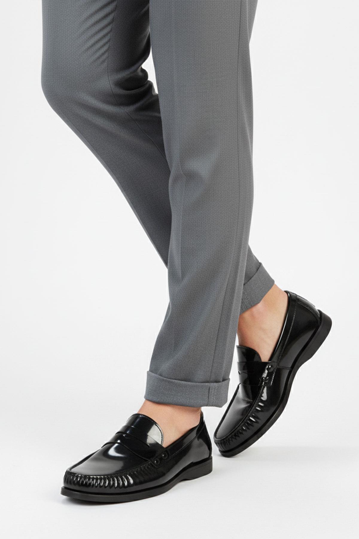 Erkek Siyah Rugan Ayakkabı