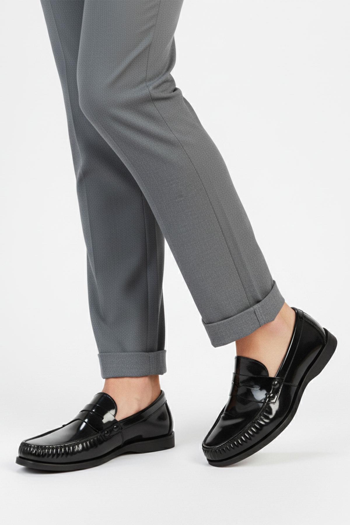 Erkek Siyah Rugan Ayakkabı