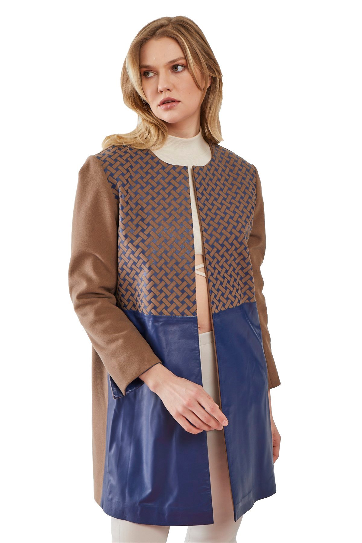 Franny Parliament Blue Women's Leather Coat