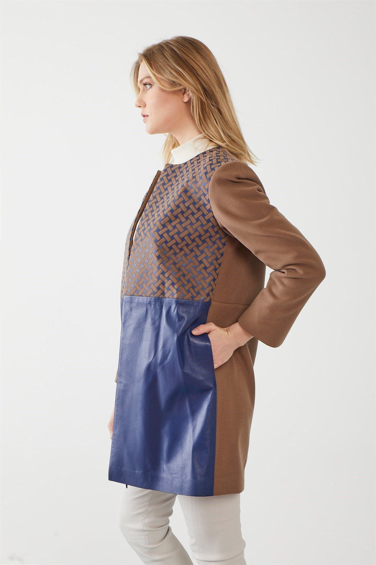 Franny Parliament Blue Women's Leather Coat